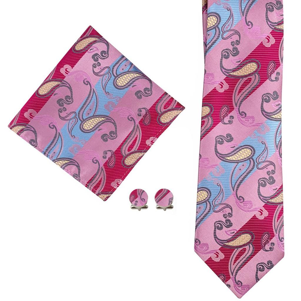 Paisley Waist Flower Men'S Tie Pocket Towel Cuff Three-Piece Set