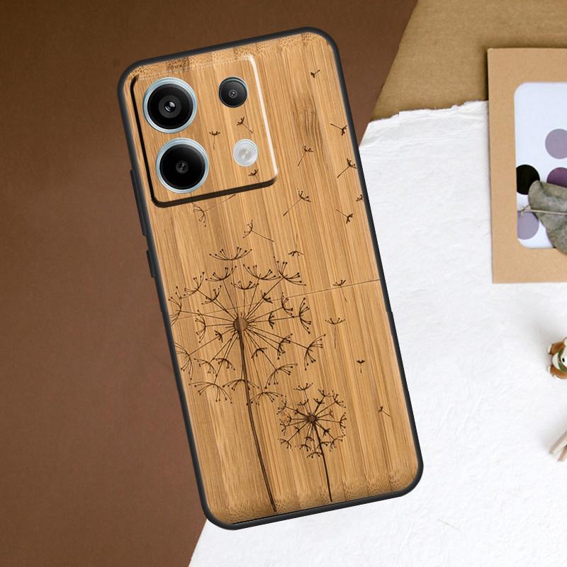 Bamboo Wood Pattern Skull Print Case For Xiaomi Redmi Note 13 11 9 10 12 Pro Plus 9S 10S 11S 12S Redmi 13C 9C 10C 12C Cover