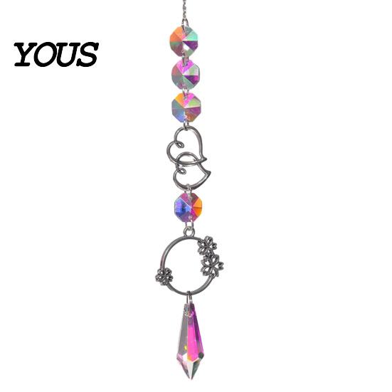 Wall Hanging Decor Colorful Crystal Suncatcher, Sun Catcher for Windows, Healing Glamorous Decoration Home, Crystals Prism Rainbow Maker,