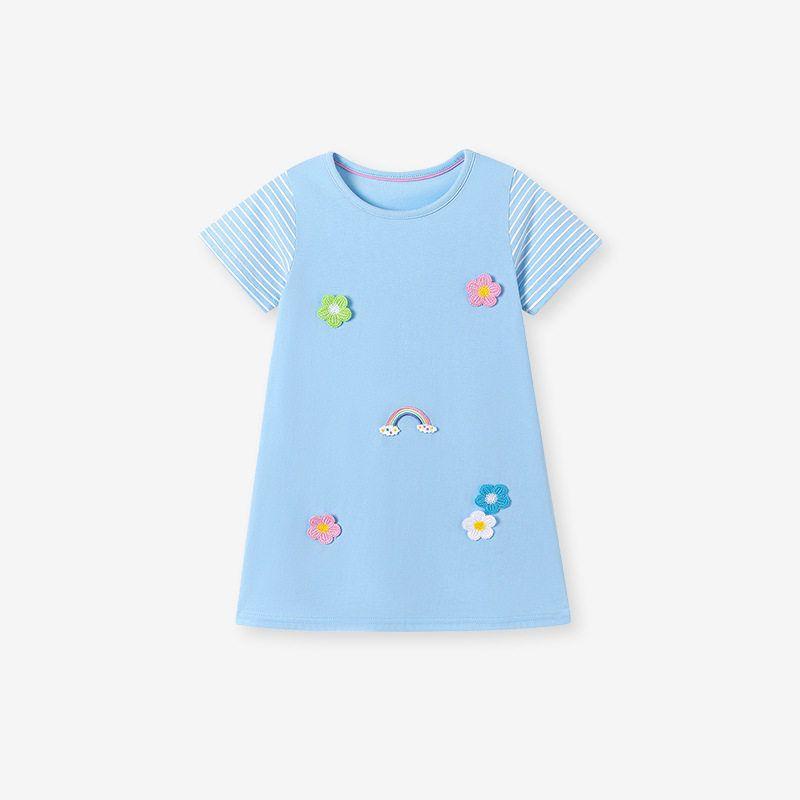 Little Maven Cross-Border European and American Style Children s Dress, Summer Short-Sleeved Girls  Dress, Cute Children s Dress