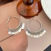 Elegant Topological Swing Earrings Thin Metal Finish Decoration Embellishment Casual Fit