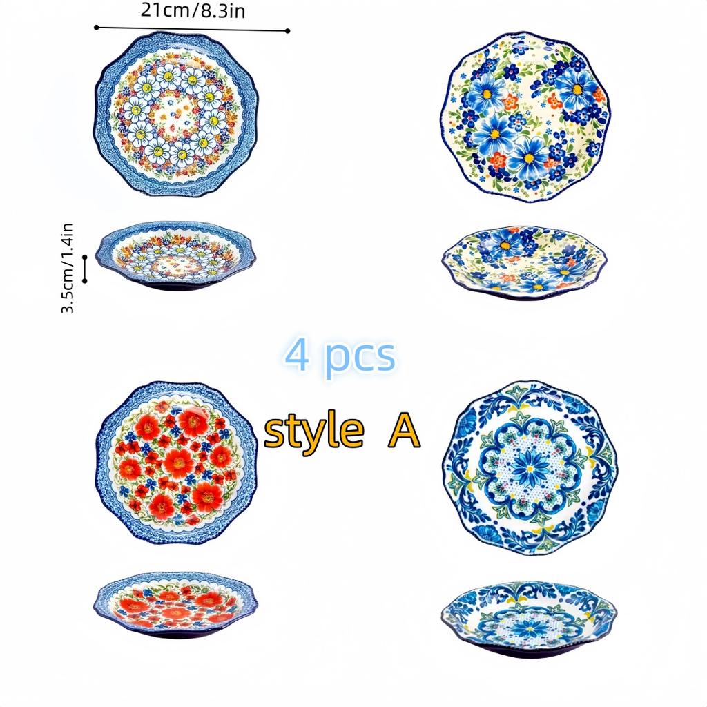 Keramický talíř v polském stylu domov vintage hluboký talíř snídaňový talíř přípravný talíř vysoká hodnota talíř na steak talíř na ovoce unikátní
