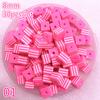 New Jewelry Resin Spacer Square Beads Mixed Striped Pattern about 30pcs 8mm( 5/16") Dia, Hole: Approx 2.0mm