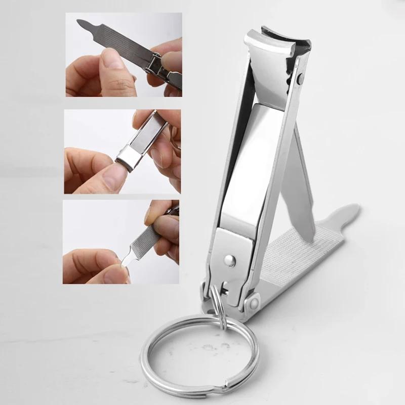 1pc Foldable Ultra-Thin Portable Stainless Steel Nail Toe Cutter, Trimmer Scissor Manicure Pedicure Tool Fingernail Clipper