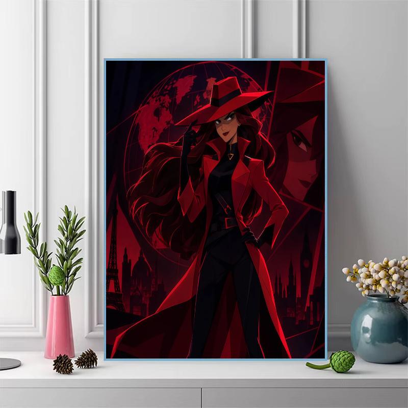 Carmen Sandiego 100% Round Full Drill 5D DIY Diamond Painting Embroidery Cross Stitch Rhinestone Décor