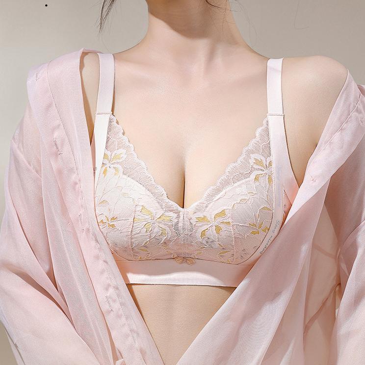 Breathable Lingerie Women's Collection Accessory Breasts Gathered Bra Anti Sagging No Steel Ring Summer Thin Bra