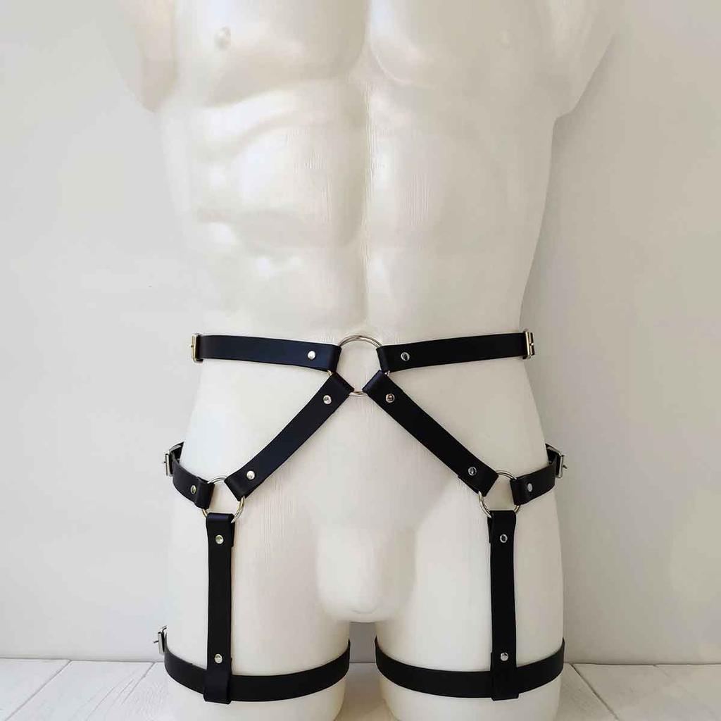 Men'S Leg Belt Harness Gay Body Bondage Lingerie Sissy Clubwear For Gay Sex Rave And Clubbing Mens Leather Harness Bondages Gear