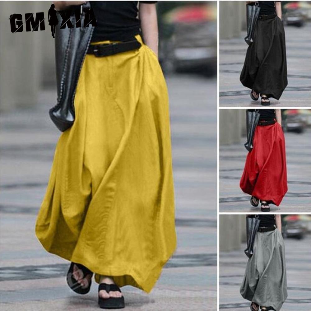 

GMXIA Women s Fashion Casual Solid Color Print Summer Spring Skirt XXXXXL жовтий