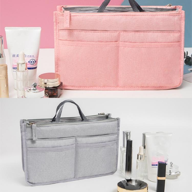 Versatile Travel Toiletry Bag with Double Zipper Opening Insert Bags Organizer