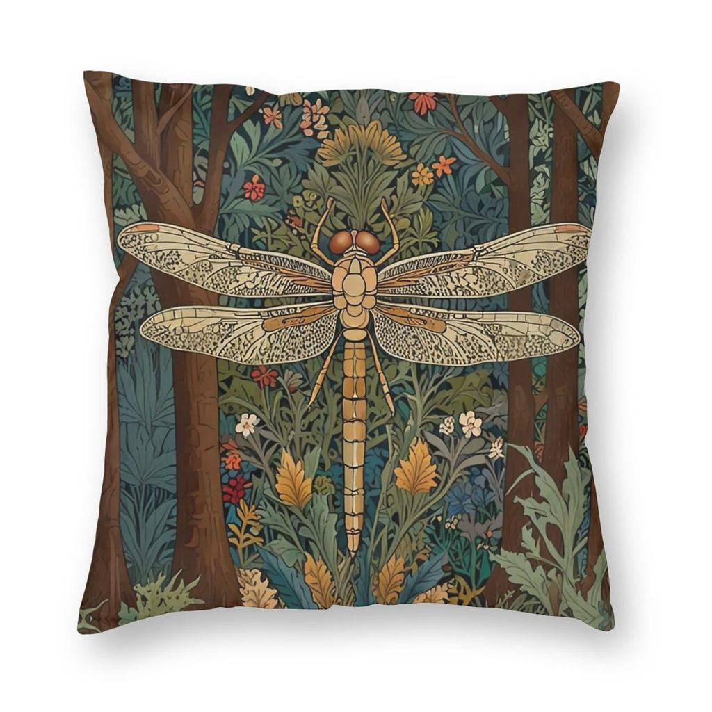 Dragonfly Woodland Garden Forest Pillowcase Polyester Linen Velvet Printed Decor Pillow Case Home Cushion Cover Wholesale x