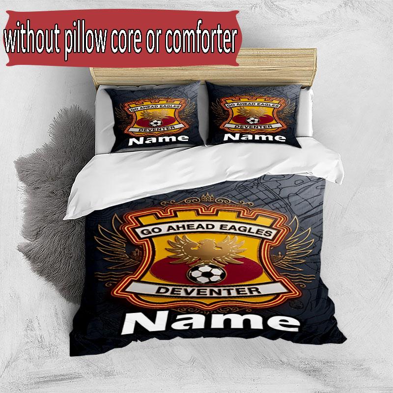 3pcs Duvet Cover Set (1*Duvet Cover + 2*Pillowcase, Without Core), Custom Name Go Ahead Eagles Pattern Bedding Set, Home Bedroom Decor Gift
