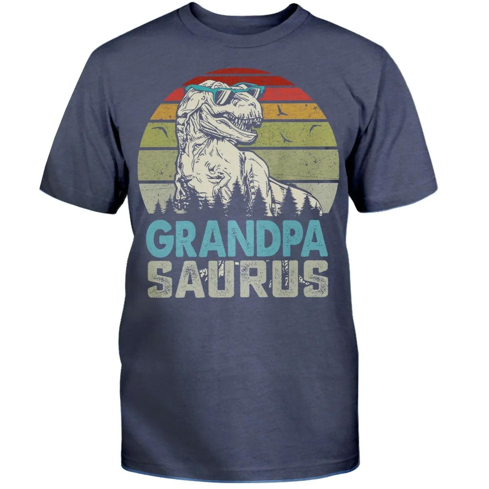 

Vintage Grandpa Saurus TRex Dinosaur Grandfather Gift TShirt Summer Cotton ONeck Short Sleeve Mens T Shirt New S3XL 4XL