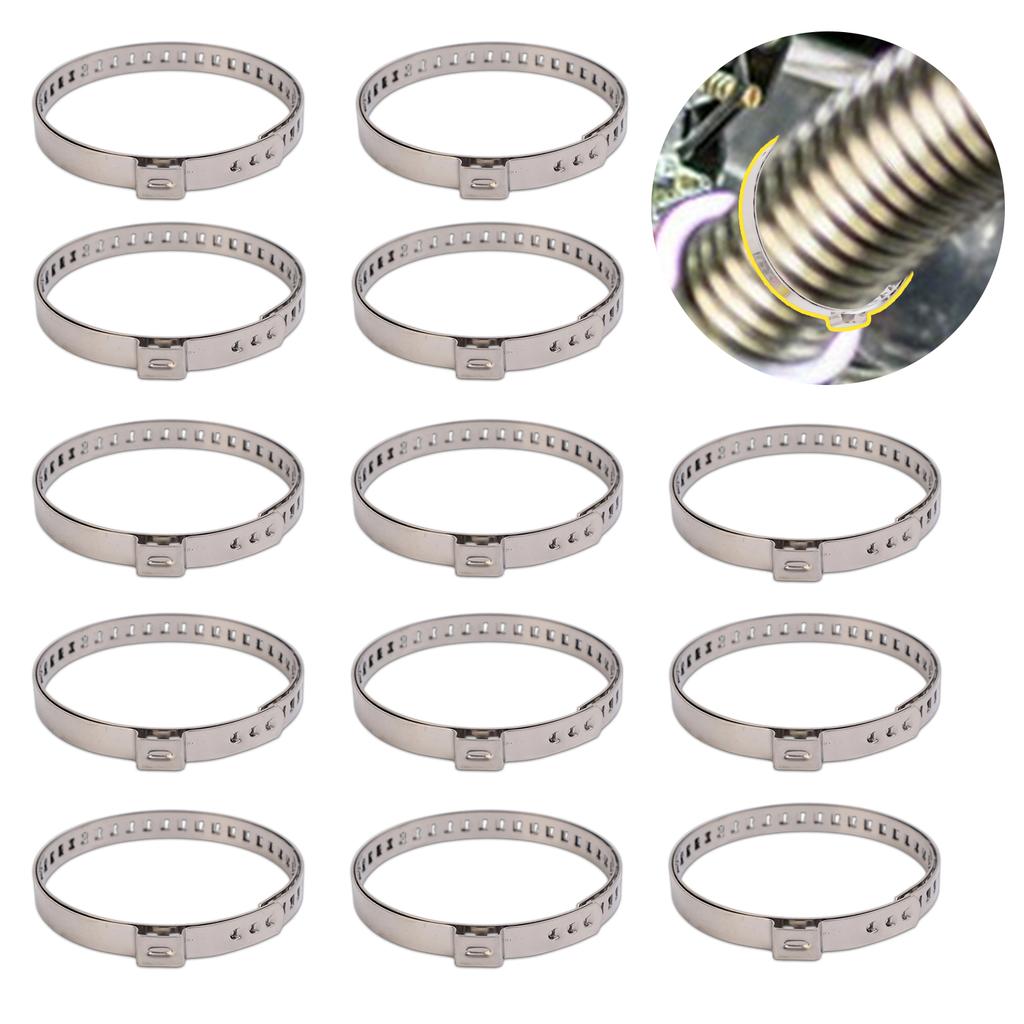 Self-Locking Stainless Steel Driveshaft Axle Joint Clamps CV Boot Clamps Ties for Most Automotive Adjustable Universal Clamps