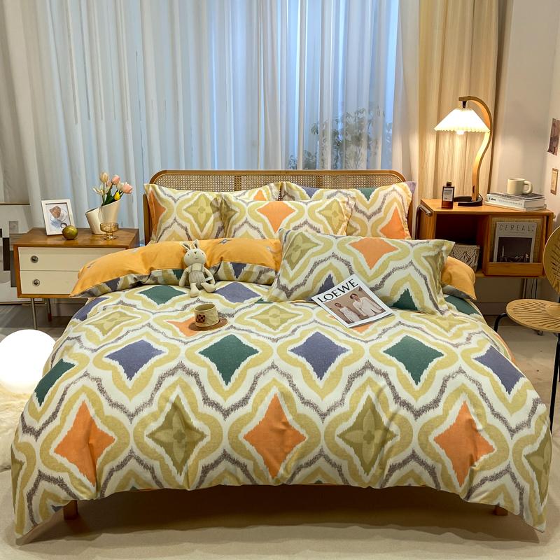 High Quality 100% Cotton Duvet Cover Set Modern Striped Printed Bedding Set Queen King Soft Quilt Cover Bed Sheet Pillow Cases