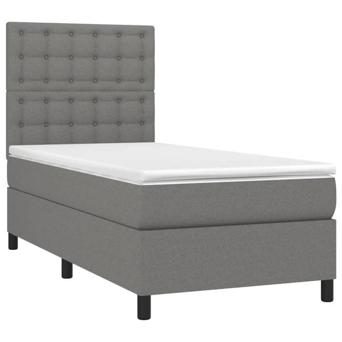VidaXL Sommier à Lattes de Lit avec Matelas et LED, Lit Rembourré, Lit Simple, Lit Adulte de Chambre à Coucher Intérieur, 3135174