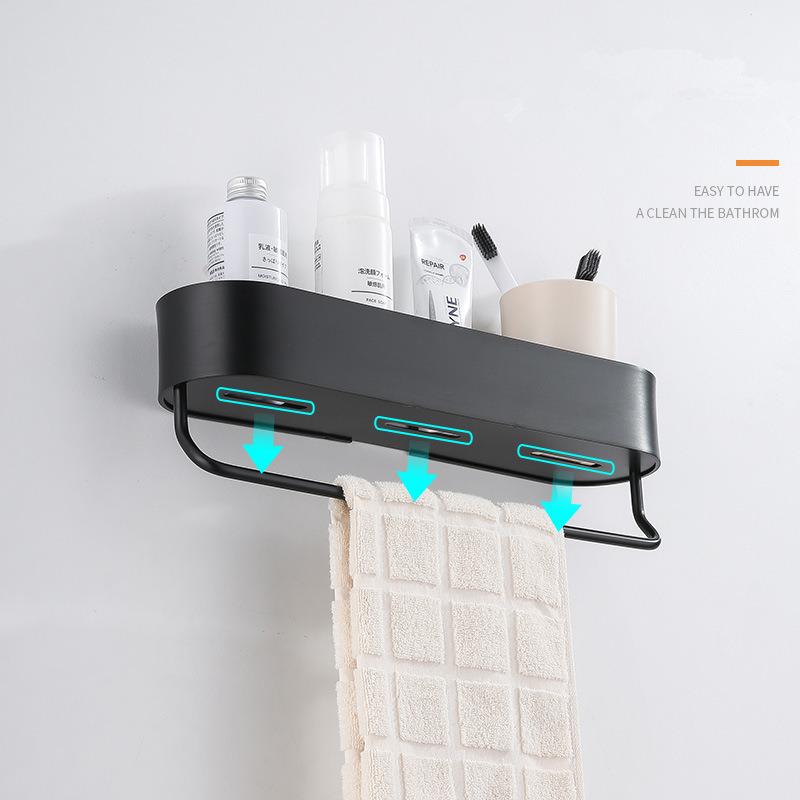 Bathroom Storage Holder Bathroom Shelf Black Aluminum Bath Shower Shelf Bath Shampoo Holder Basket Holder Corner Shelf