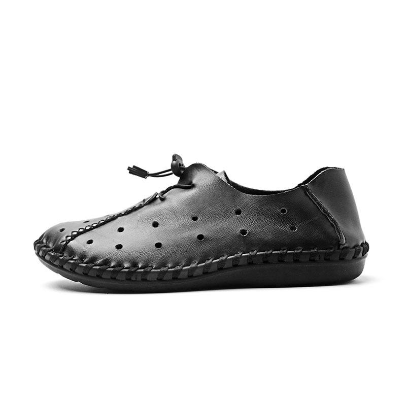 

Летняя пляжная обувь ручной работы, мужская кожаная, мужские повседневные сандалии, удобная и дышащая, модная мужская обувь 39