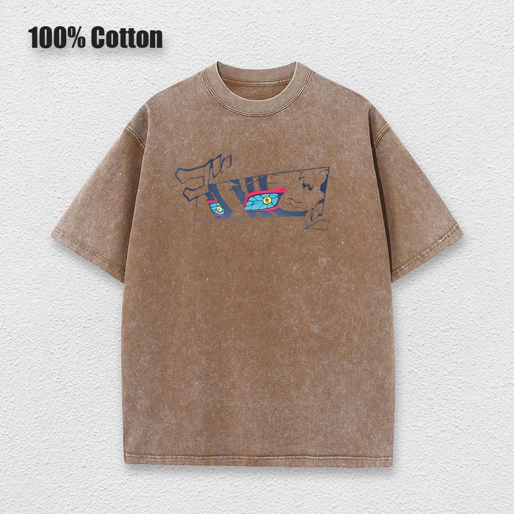 Washed Acid Washed T Shirt Man Demons Slayer Anime Y2K Classic Casual T-Shirts Summer O Neck Hip Hop Tee Shirt Oversize Clothing