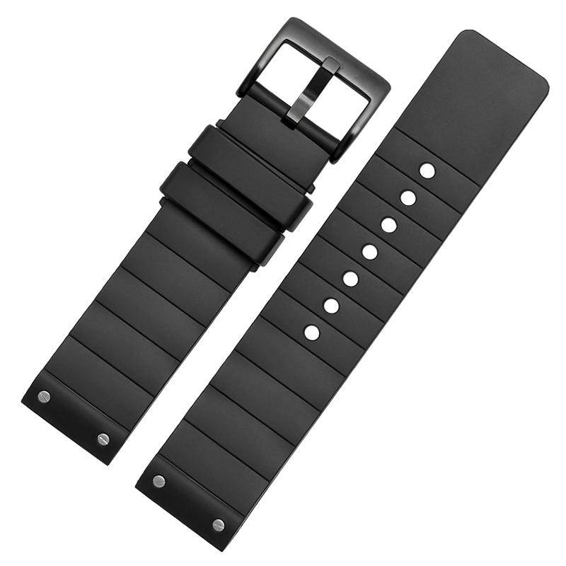 For Cartier Santos 100 Rubber Watch Band Black Rivet Silicone Strap 20mm 23mm Watch Band Men Women Brown Blue Soft Bracelet