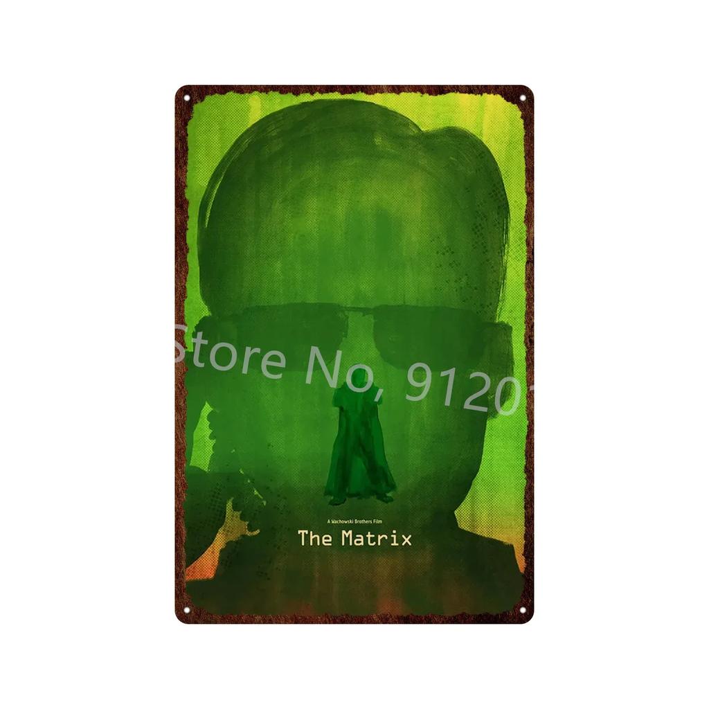 Vintage The Matrix Metal Tin Sign Poster  Classic Movie Wall Plaque for Bar Pub Club Man Cave Home Decor  Retro Iron Painting