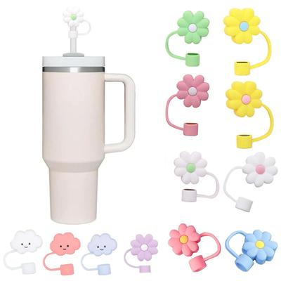 Straw Cover Cap For Cup, Silicone Straw Topper Compatible With Cup Tumbler With Handle,Straw Tip Covers For Cups Accessories