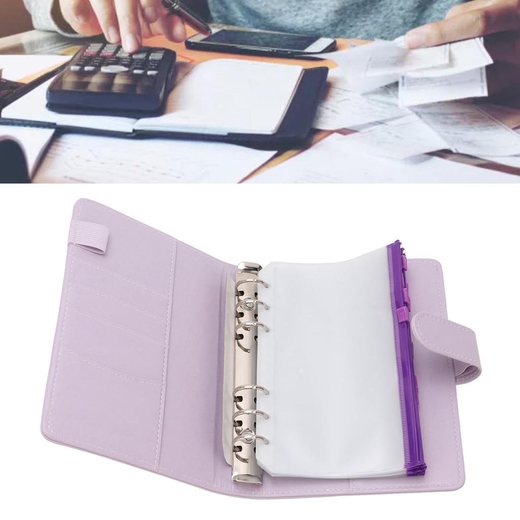  Planner A6 6 Holes PVC PU Leather Sufficient Capacity Loose Leaf Rings Soft Waterproof Portab
