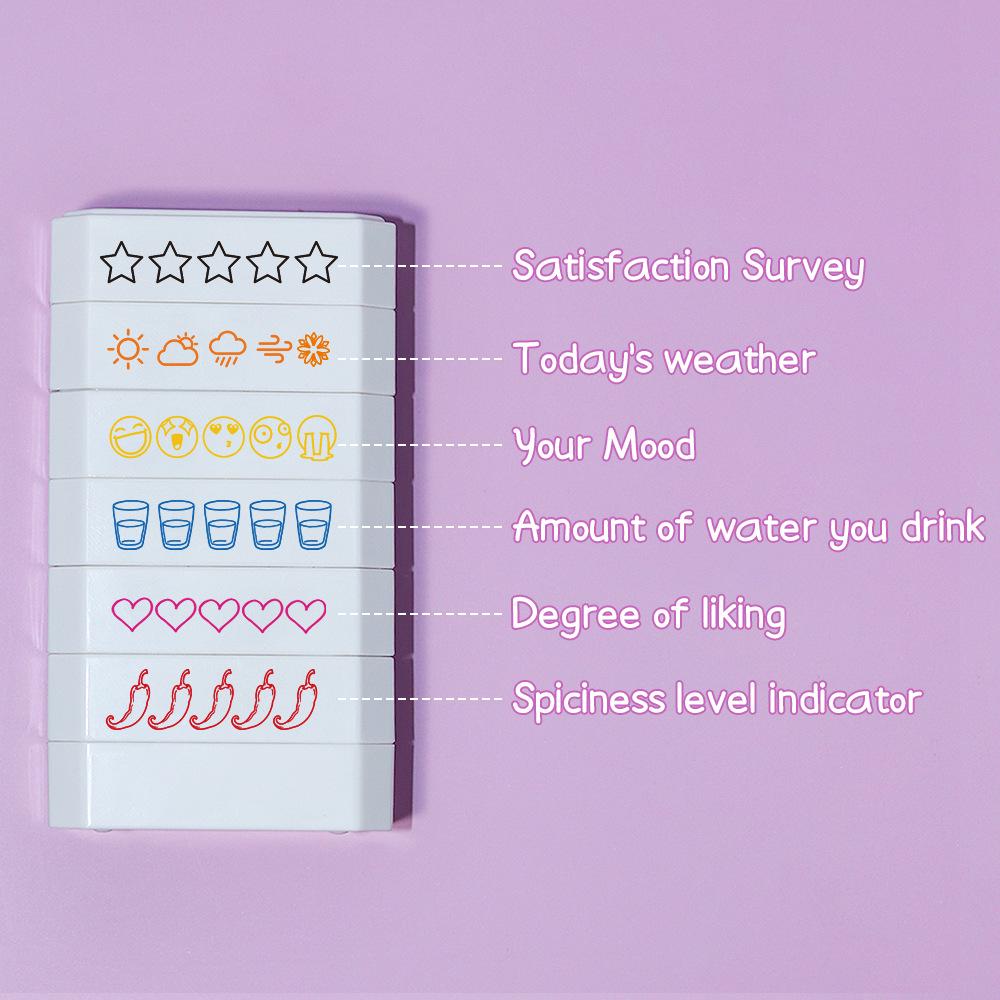 6-in-1 Teacher's Multi-Layer Stamp: Building Blocks, Scoring, Weather, Drinking Water, Encouragement