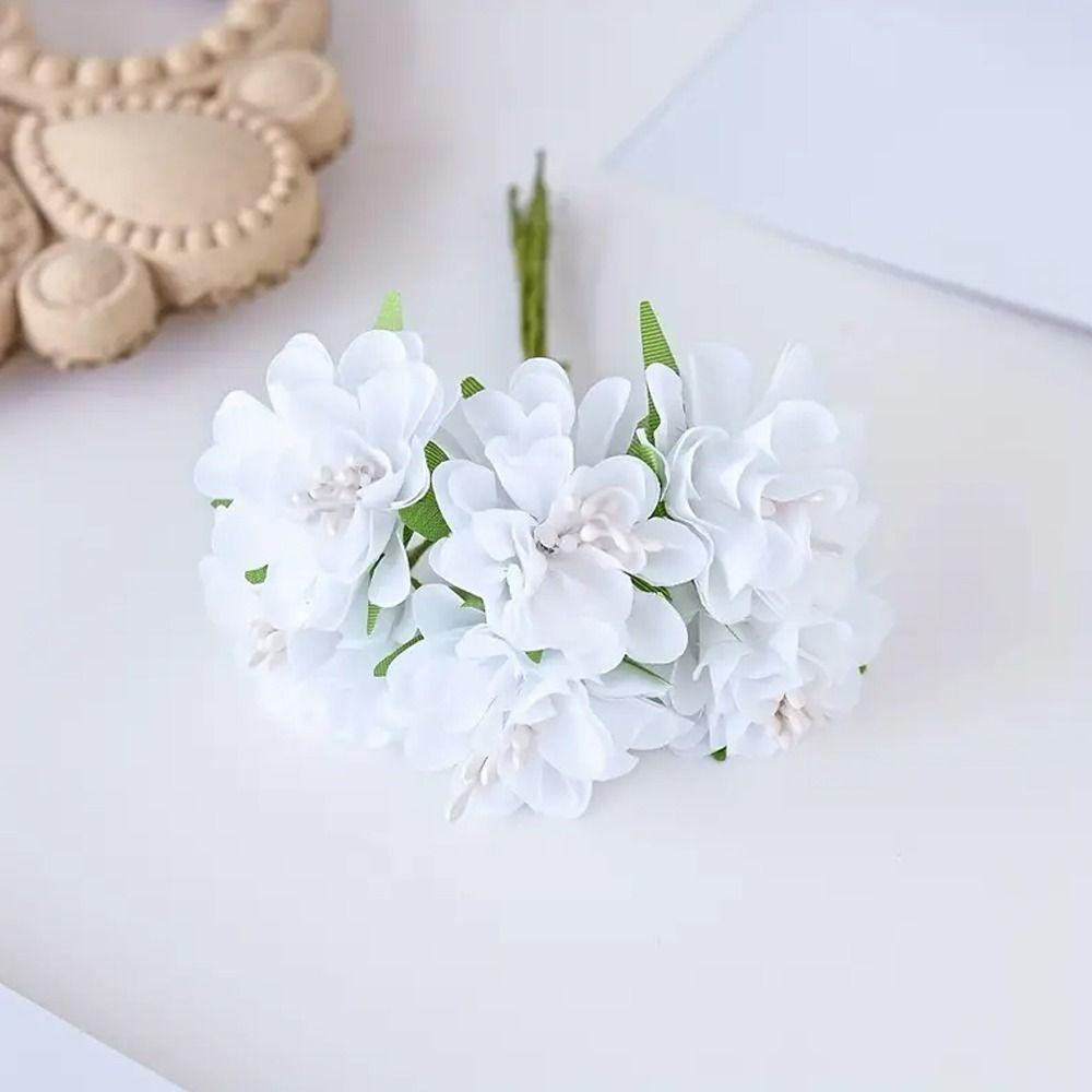 6 Heads Silk Hydrangea Bouquet DIY Fake Plants Artificial Carnation Bouquet  Outdoor