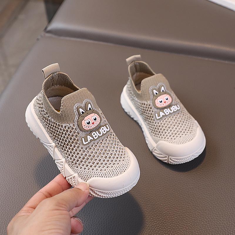 

2025 Kids Flyknit Slip-On Sports Shoes - Breathable, Soft Sole, Double Mesh for Boys & Girls Size 21 (Insole 14CM) хаки