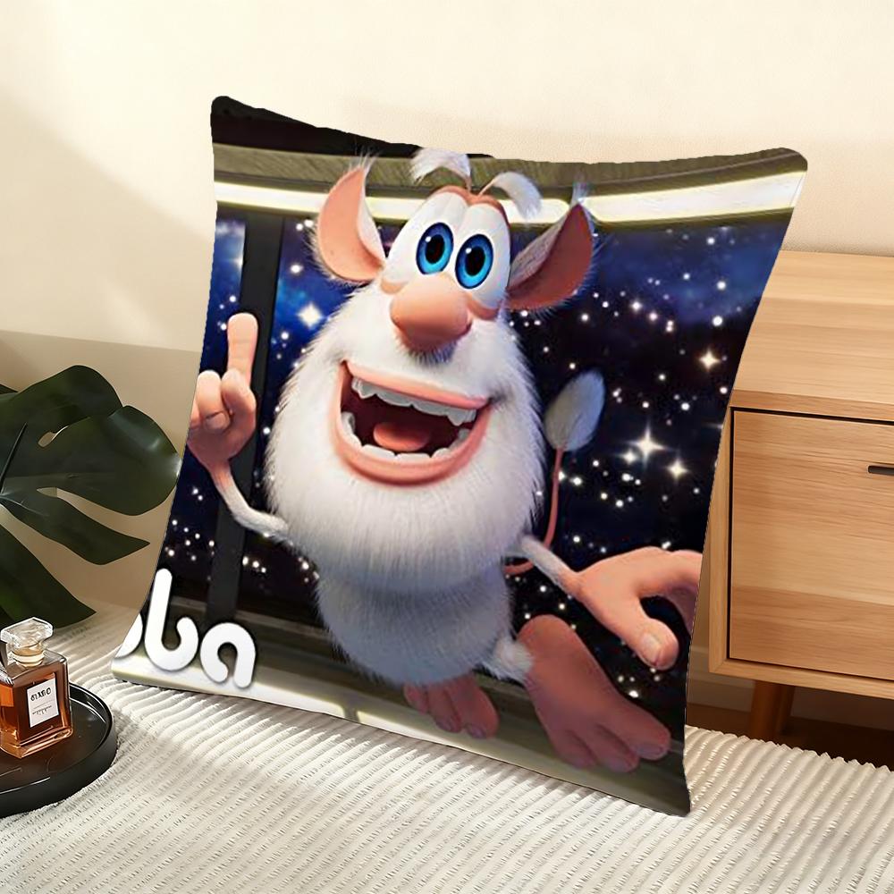 Cute Fourbob-Booba Cushion Cover Soft Short Plush Pillow Cover Smooth Cozy Texture Aesthetic Cushion Case Home Decor