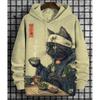 Guitar Cat Hoodies Graffiti Art 3D Print Men Women Hip-Hop Hooded Sweatshirts Harajuku Y2k Pullover Tracksuit Coat Man Clothing