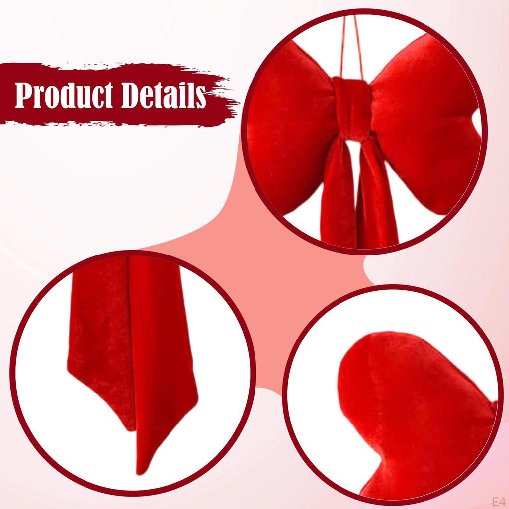Red Bow Hanging Decoration Christmas Tree Anniversary Wedding Valentines Day Bowknot Xmas