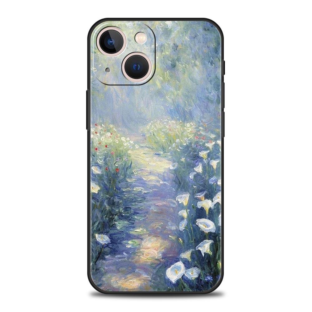 

Чехол для телефона iPhone 17 16e 15 14 13 12 11 Pro Max SE 7 8 Plus Оболочка iPhone 16 Мягкий ТПУ Чехол Сад Клода Моне Картина Искусство iPhone 14 Pro