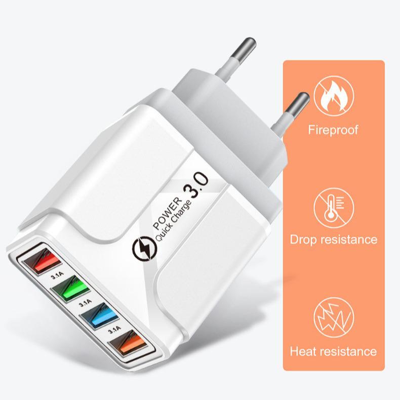 PD33W QC3.0 GaN Multi-Port Fast Charger, 9V/12V European Standard