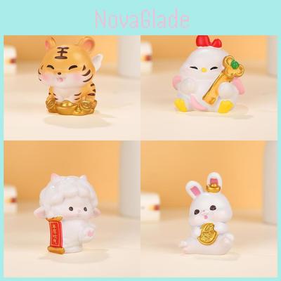 Zodiac Animal Resin Decor Miniatures With Cartoon Style For Gift And Office Desk Display