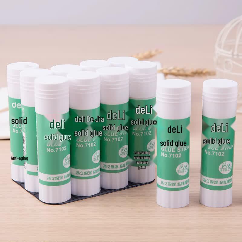 Deli 7102 Solid Glue Stick (21g, 12-Pack)