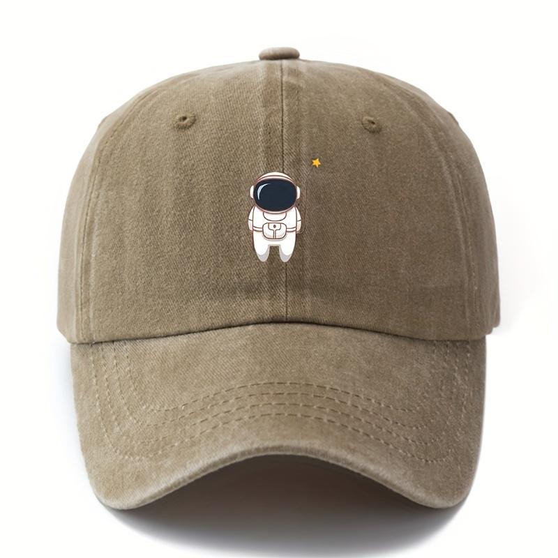 Cute astronaut patterned baseball cap for both men and women, lightweight outdoor travel, camping, daily casual hat