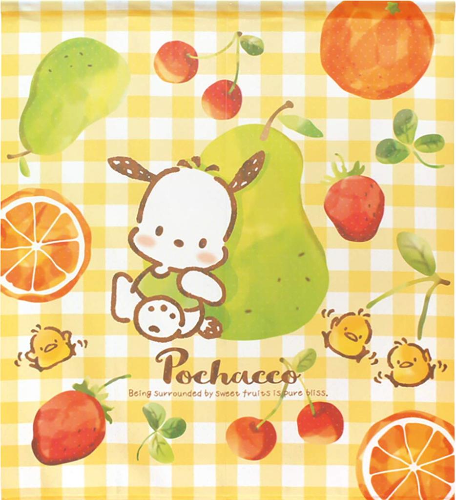 Noren Kobo Pochacco 85cm wide x 90cm Pochacco Fruit 92219 Tapestry, long, Market,