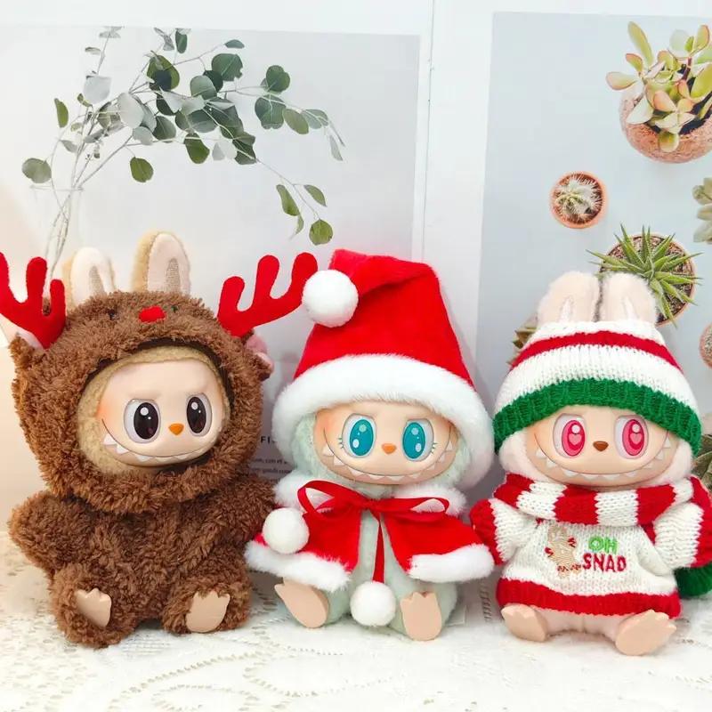 Mini Doll'S Clothes Outfit Accessories For Labubu Idol V1 V2 Christmas Cookie Man Sweater Hat New Year Clothes Gift