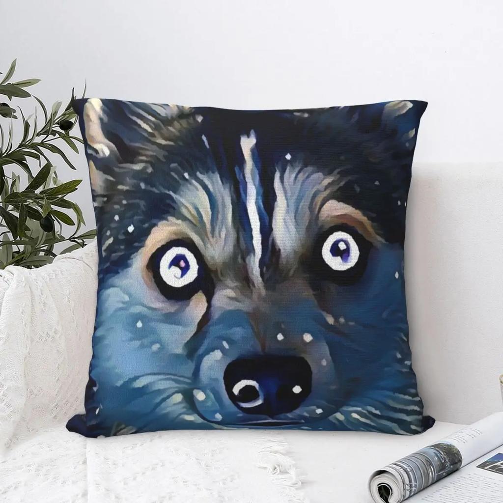 Pomsky Dekokissen Kissen für Sofa Luxusdeko Weihnachten Bezüge