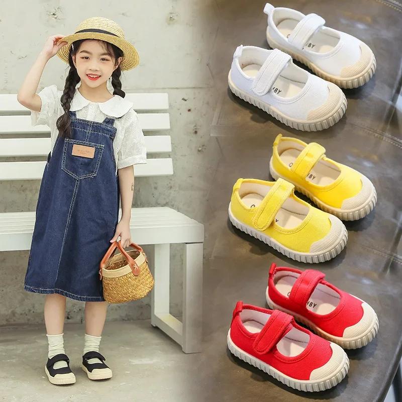 2024 Children's Canvas Shoes Summer New Students Korean Breathable Hot Fashion Shoes Kids ShoesSize21-32 Breathable