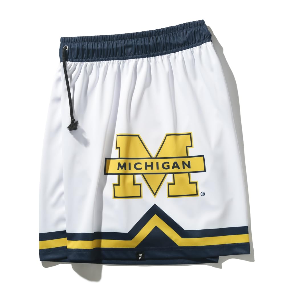 SPALDING Michigan Line Jersey Shorts, White, XL (SMP25023M)
