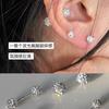 Sterling Silver Screw Ear Bone Nail Niche Premium Sense Zircon Cochlear Nail Personality Simple Diamond Earrings Earrings Women