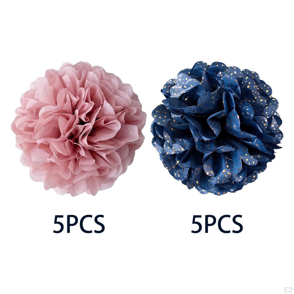 5 Pcs Hanging Paper Flower Balls Pull Ornament Craft for DIY Party