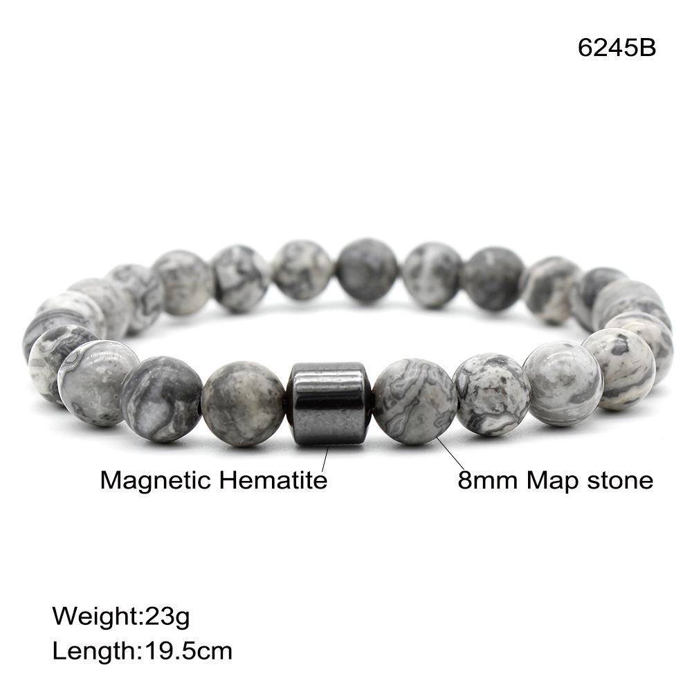 Black Stone Tiger Eye Magnetic Beaded Bracelet