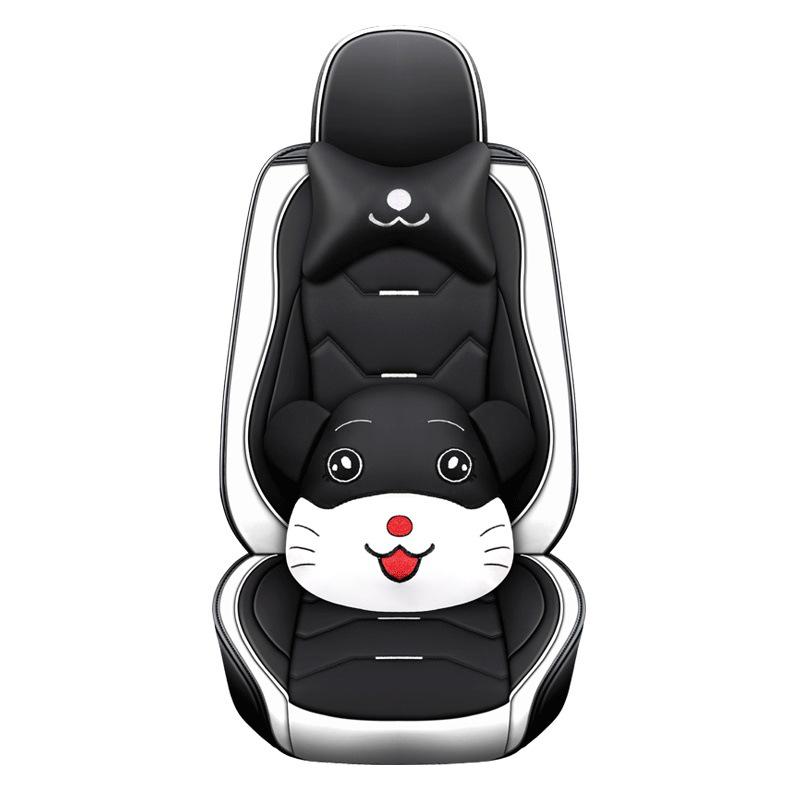 Universal Cute Full Wrap Car Seat Cushion - All-Season, Summer Surround, Goddess Leather Design
