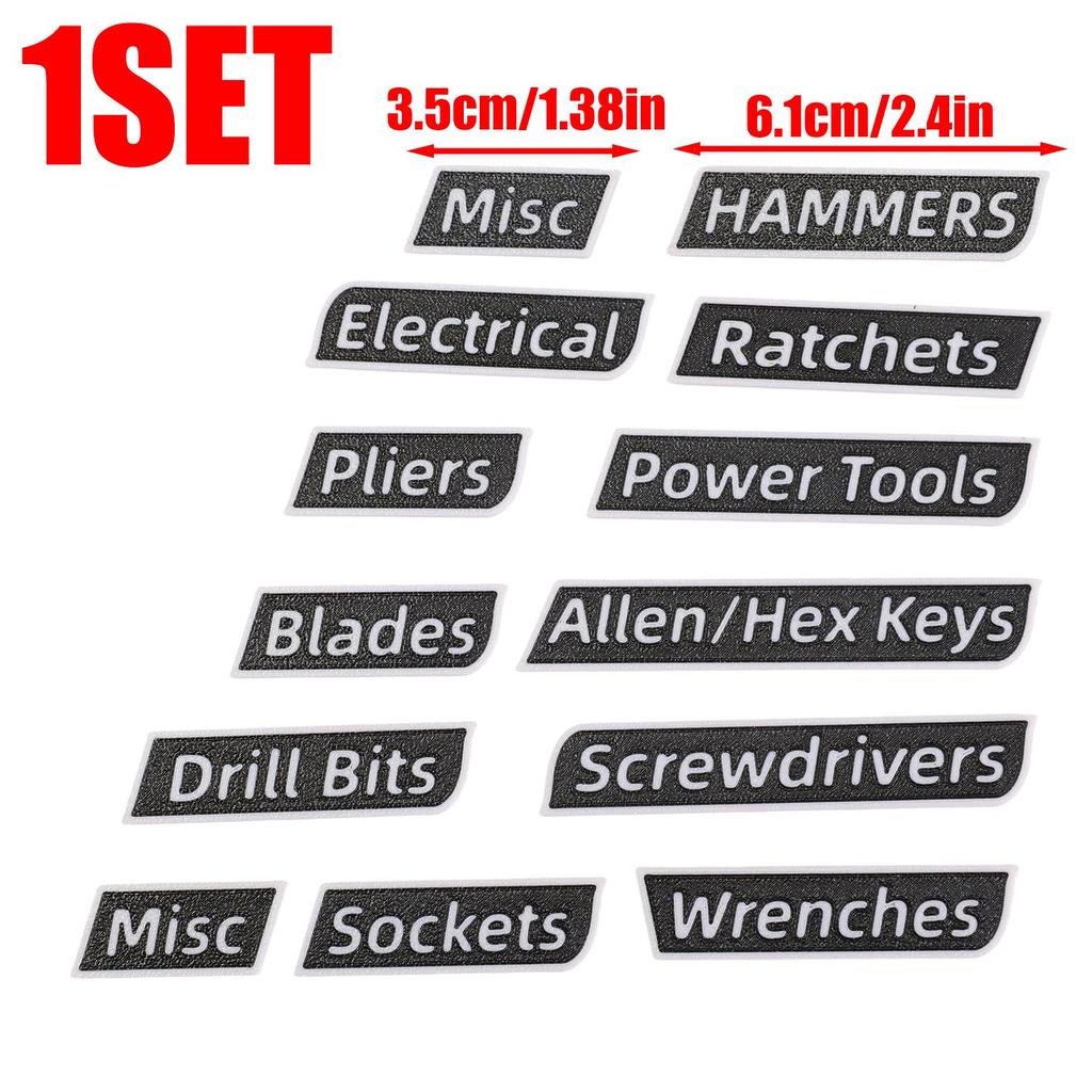 Magnetic Label for Toolbox Waterproof Car Sticker Auto Organizer Label Removable Garage Tool Identification Sticker for Workshop