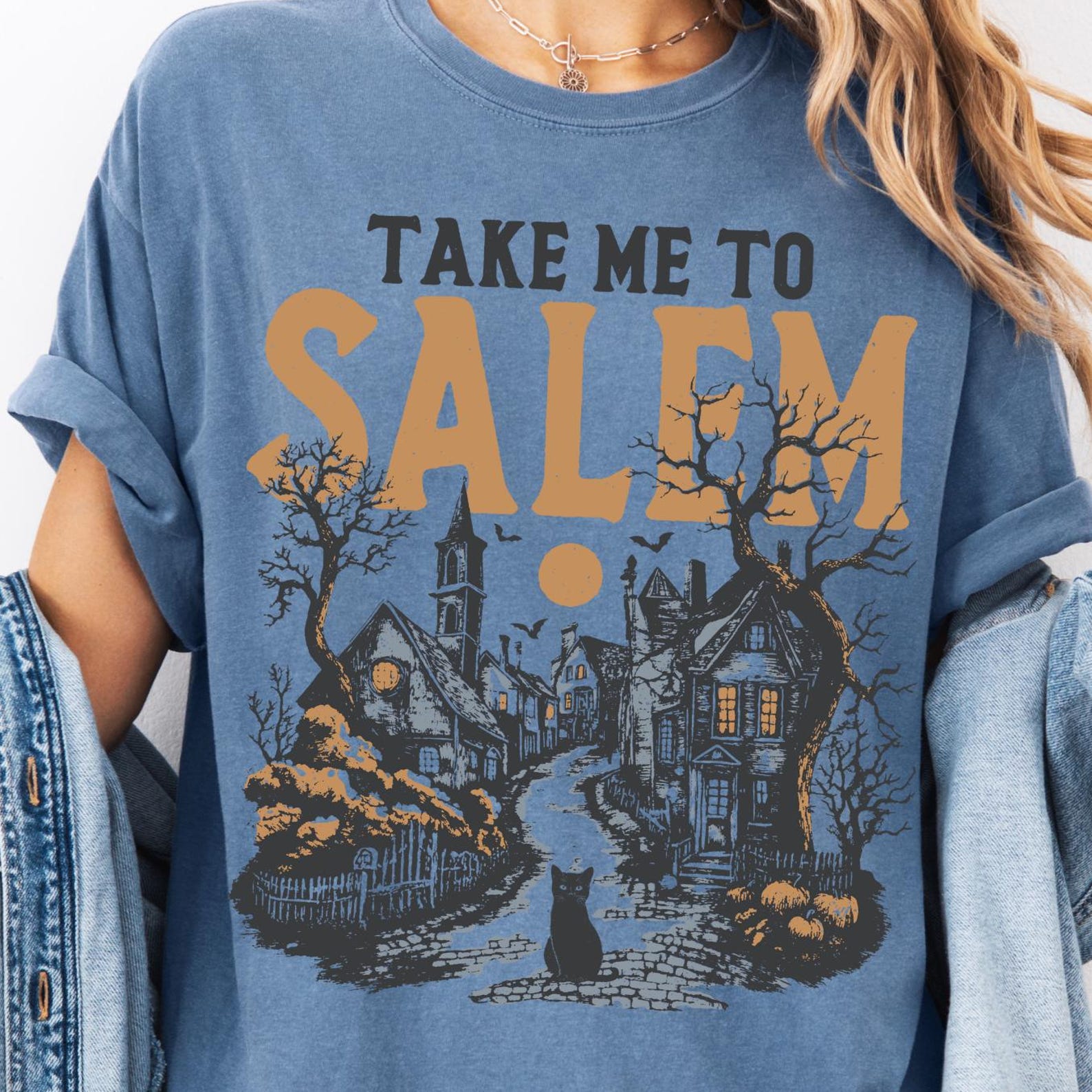 Take Me To Salem Comfort Colors® Shirt, Vintage Halloween T-Shirt, Retro Halloween Aesthetic, Nostalgic Halloween Shirt, Salem Graphic Tee 3XL