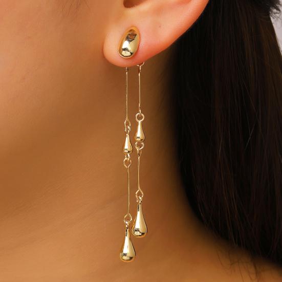1 Paar Lange Ohrringe Wassertropfen Quaste Leichte Flexible Kette Ohrringe für Damen Verlängerndes Design Leichte Alltagsohrringe