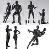 Gnallang Drawing Movable Comes with Changeable Model Cartoon Muscular Male and Female Black Doll, Joints, Stand, Gestures, Doll, Model, Body, -